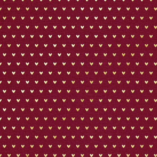 a red fabric with gold hearts on it, by Lena Alexander, trending on shutterstock, the sims 4 texture, gradient maroon, nyc, made with illustrator