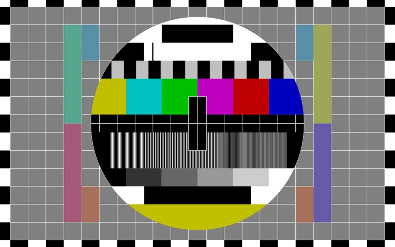 a close up of a television screen with no signal, shutterstock, bauhaus, created in adobe illustrator, contain, diagnostics, card