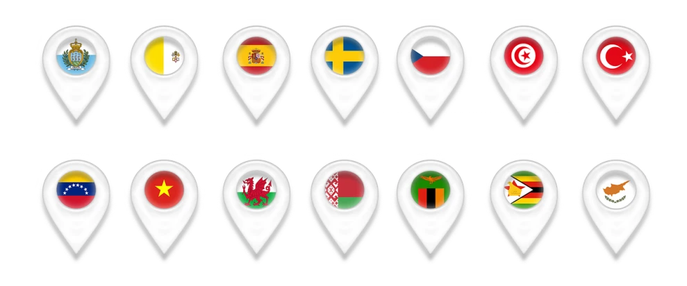 a set of pins with flags of different countries, a photo, by Matija Jama, reddit, regionalism, steam workshop maps, celtic, marker”