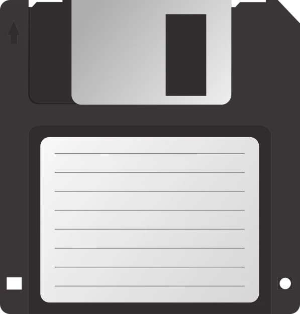 a floppy disk sitting on top of a table, a screenshot, inspired by David B. Mattingly, computer art, black and white vector, flat texture, notebook, very beautiful photo