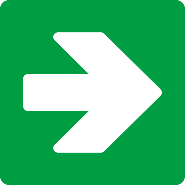 a green sign with a white arrow pointing left, by Avgust Černigoj, deviantart, hurufiyya, emergency, square, rectangular piece of art, ascending