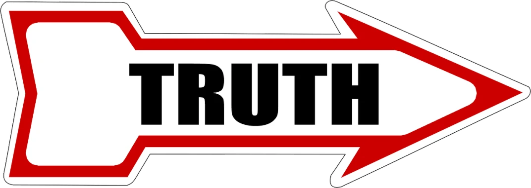 a red and white arrow with the word truth on it, tumblr, black and white logo, brutus, full f/22, 2 0 5 6 x 2 0 5 6