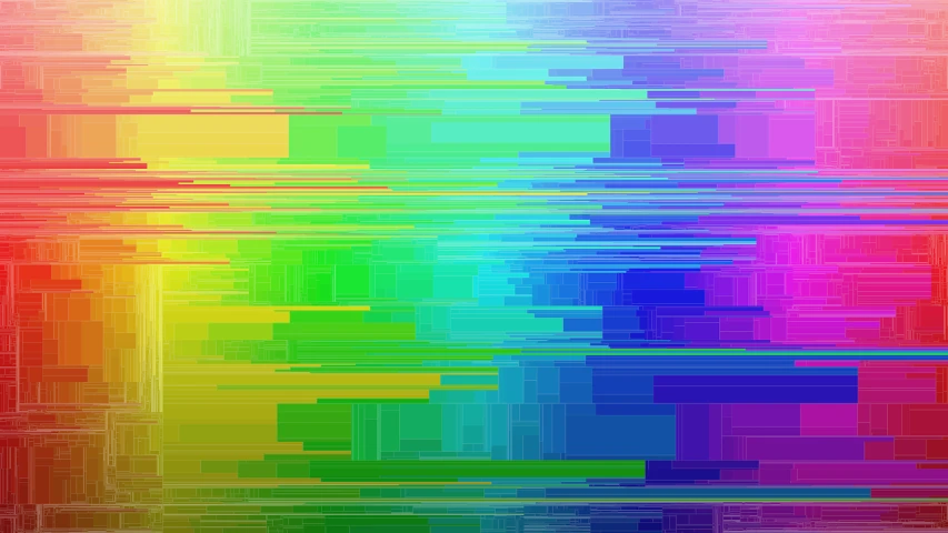 a close up of a colorful television screen, a digital rendering, generative art, rainbow gradient reflection, 4 k hd wallpaper illustration, corrupted data, 1128x191 resolution