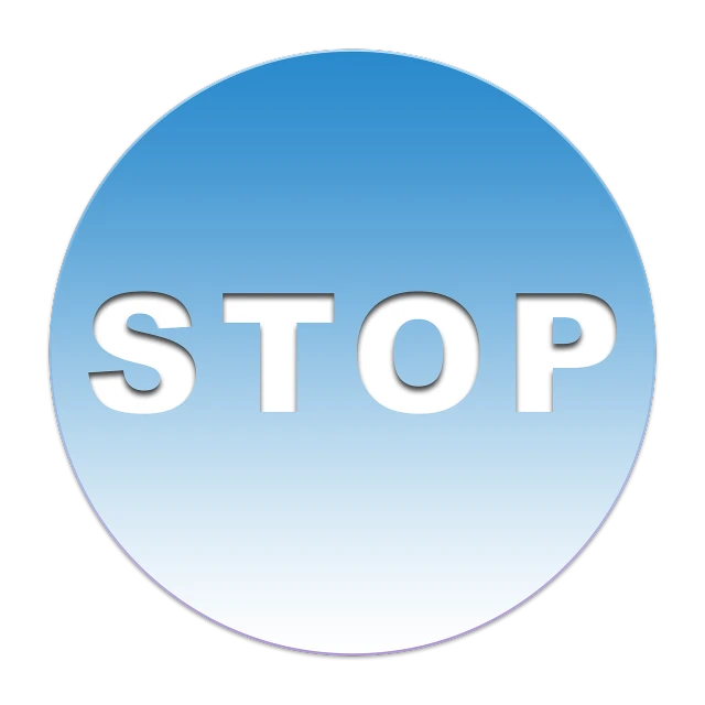 a blue and white stop sign on a black background, a picture, button potenciometers, sky blue, [[fantasy]], various posed