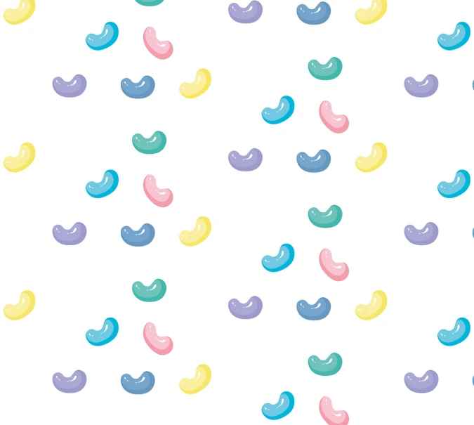 a pattern of jelly beans on a white background, an illustration of, tumblr, mingei, made with illustrator, curved, koju morimoto, shiny background