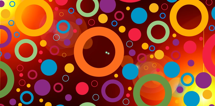 a bunch of different colored circles on a black background, vector art, flickr, on a red background, brown holes, toys, !!! very coherent!!! vector art