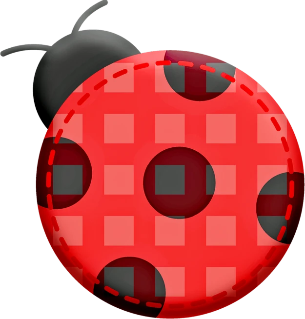 a red and black ladybug on a black background, digital art, pixabay, digital art, checkered pattern, pig, a brightly coloured, lantern