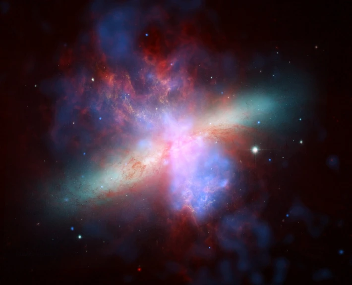 a close up of a galaxy with a star in the background, an illustration of, nasa photo, plasma, highly realistic”, hubble photo