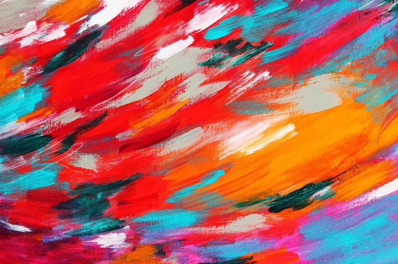 a close up of a colorful abstract painting, an acrylic painting, abstract art, hq 4k phone wallpaper, vibrant red background, large diagonal brush strokes, beautiful art uhd 4 k