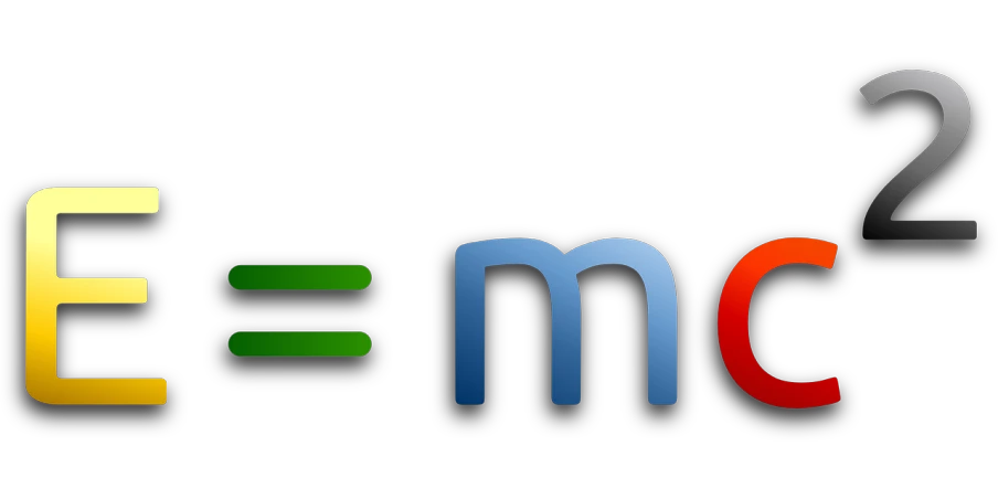 an e = mc logo on a white background, a digital rendering, by James Morris, reddit, cobra, green blue red colors, on flickr in 2007, moons, linear gamma