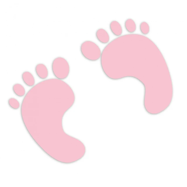 a pair of pink footprints on a white background, a digital rendering, by Victorine Foot, soft vinyl, diecut, floor, tummy