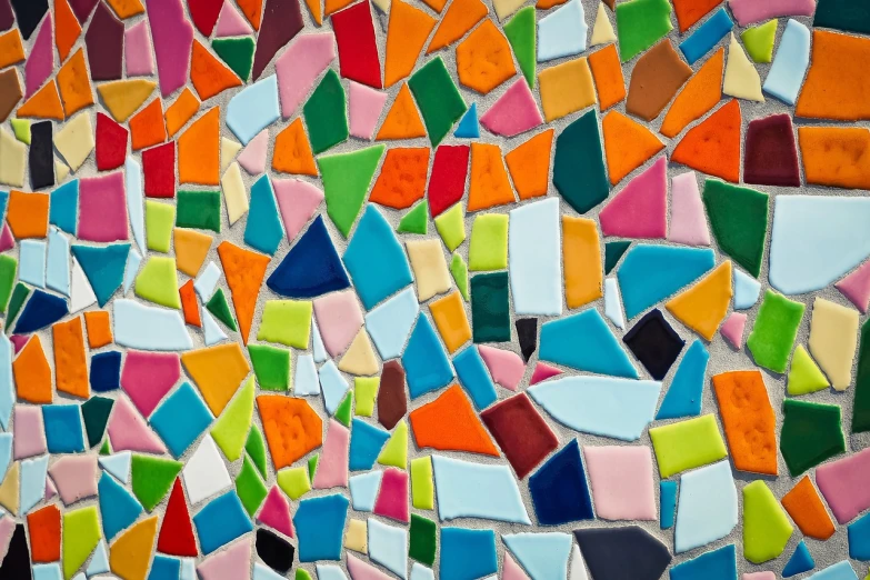 a close up of a colorful mosaic wall, a mosaic, inspired by Gaudi, cubism, minimalist, vibrant colourful background, high resolution texture, tile floor