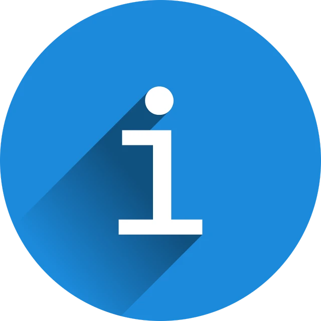 a blue circle with the letter i on it, a screenshot, pixabay, art informel, information, including a long tail, material design, help me