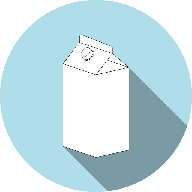 a carton of milk on a blue background, vector art, by Andrei Kolkoutine, minimalism, on a flat color black background, circle, plain uniform sky at the back, batoidea shape