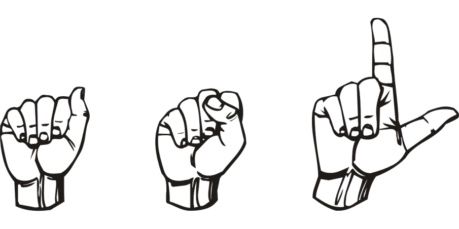 a close up of a person's hand making a peace sign, a cartoon, by Andrei Kolkoutine, deviantart, sots art, black on black, panoramic shot, boxing stance, 3 heads