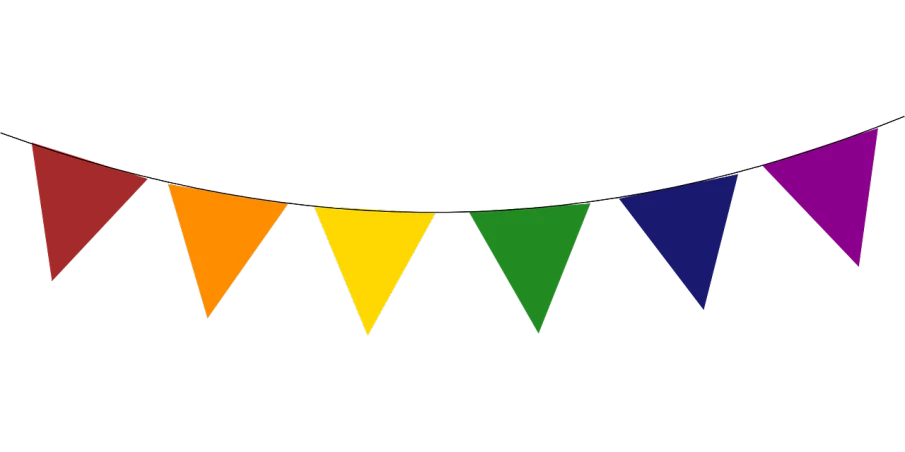 a rainbow colored bunting on a black background, a raytraced image, inspired by Ellsworth Kelly, color field, hq 4k phone wallpaper, inverse color, holiday season, 3 0 0 mm