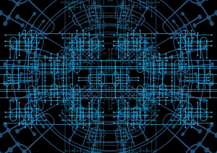 a close up of a blueprint on a black background, digital art, by Andrei Kolkoutine, computer art, overlaid with aizome patterns, vector artwork, symmetrical illustration, concept illustration