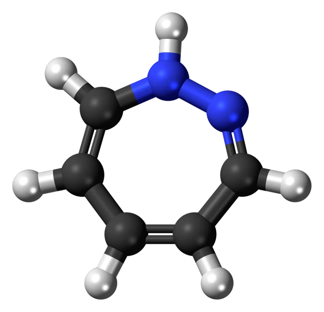 a close up of a model of a molecule, a raytraced image, renaissance, black and blue color scheme, gemini, in style of monkeybone, sake