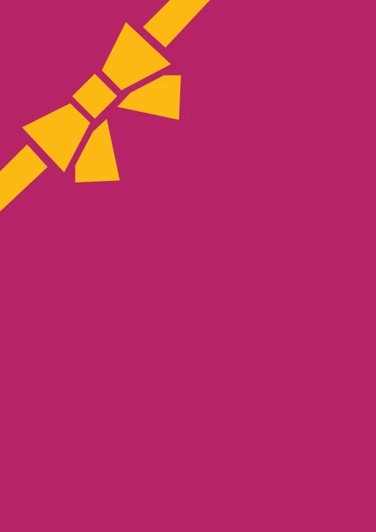 a close up of a kite on a pink background, a screenshot, inspired by Albert Irvin, gradient red to yellow, ornamental bow, logo without text, solid coloured shapes
