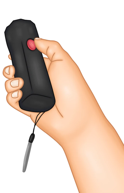 a person holding a remote control in their hand, inspired by Asaf Hanuka, conceptual art, gentle femdom, wikihow illustration, [ [ hyperrealistic ] ], with electric arc device