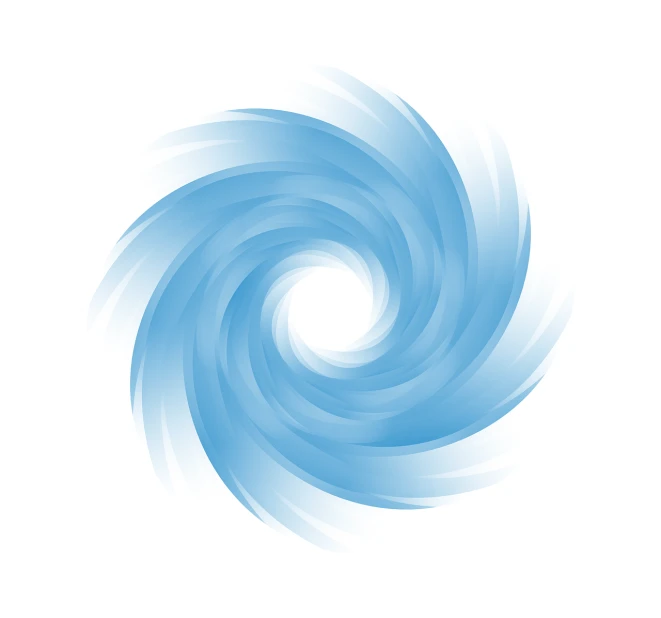 a blue swirl on a white background, a stock photo, gale-force winds, simple illustration, rosette, water type