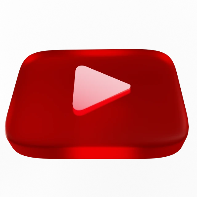 a red play button on a black background, a digital rendering, video art, glass, deck, on simple background, music