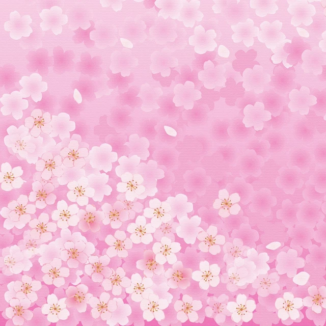 a bunch of pink flowers on a pink background, a picture, sōsaku hanga, cherry blossom rain everywhere, 4k high res, 3 2 x 3 2, 2 0 1 4