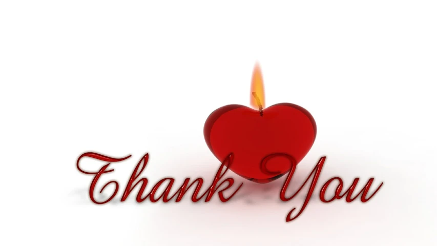 a heart shaped candle with the words thank you, a picture, screensaver, red writing, long, background image