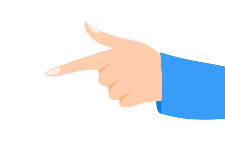 a hand pointing at something on a black background, an illustration of, animation style, pointy nose, wikihow illustration, flat - color