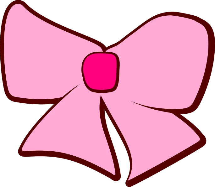 a pink bow on a black background, a cartoon, pixabay, sōsaku hanga, wearing hair bow, curvy and bow, :6, cartoon network style