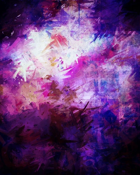 a close up of a painting of a flower, a digital painting, by Choi Buk, shutterstock, abstract art, purple shattered paint!, chalk texture on canvas, night mood, beautiful color composition
