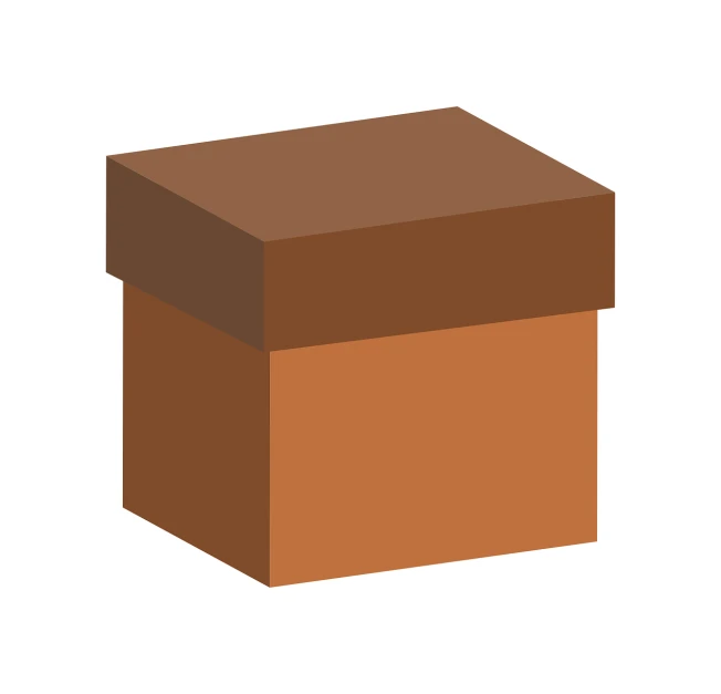 a brown box sitting on top of a white surface, a picture, conceptual art, game icon asset, medium skin tone, blocky shape, japanese collection product