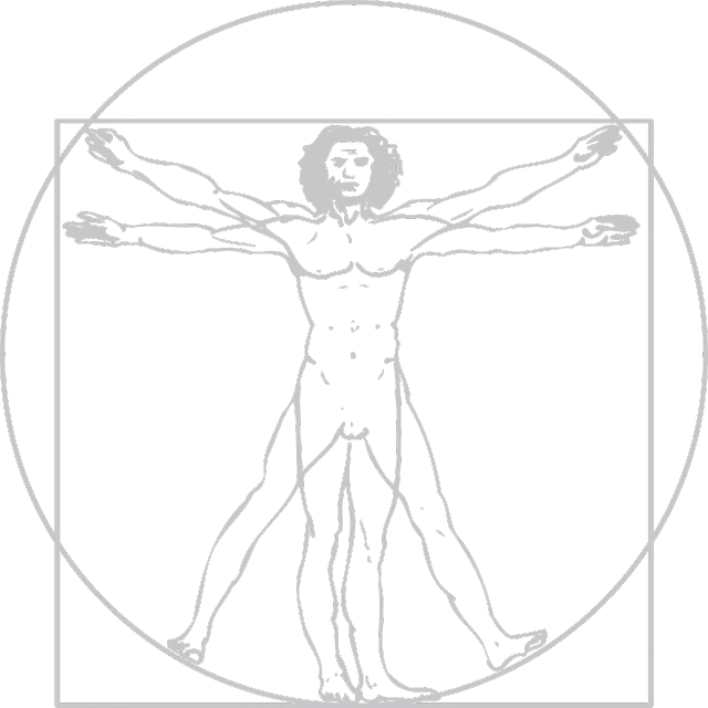 a drawing of a man on a black background, an album cover, by Leonardo da Vinci, reddit, the vitruvian man style, scp foundation, orthodox symbolism diesel punk, ( ( dithered ) )