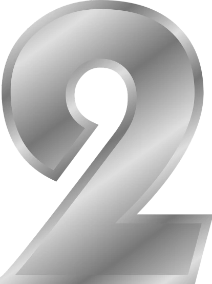 a silver number two on a black background, pixabay, two tone, hziulquoigmnzhah, server, author