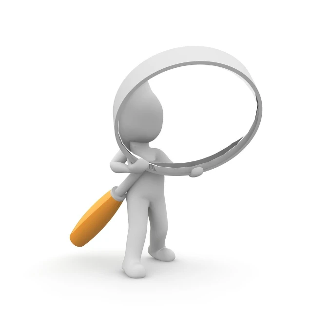 a person looking through a magnifying glass, a picture, 3 d character, spoon, fine workmanship, computer generated