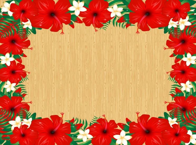 a wooden background with red and white flowers, hurufiyya, hibiscus, inside stylized border, in the tropical wood, vertical wallpaper