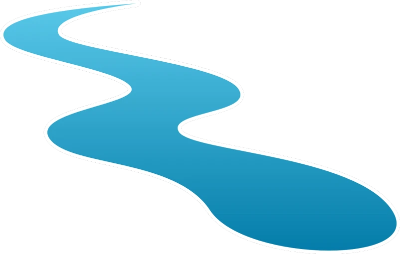 a blue river in the middle of a black background, inspired by Masamitsu Ōta, minimalism, stylized bold outline, curve, clipart, close river bank
