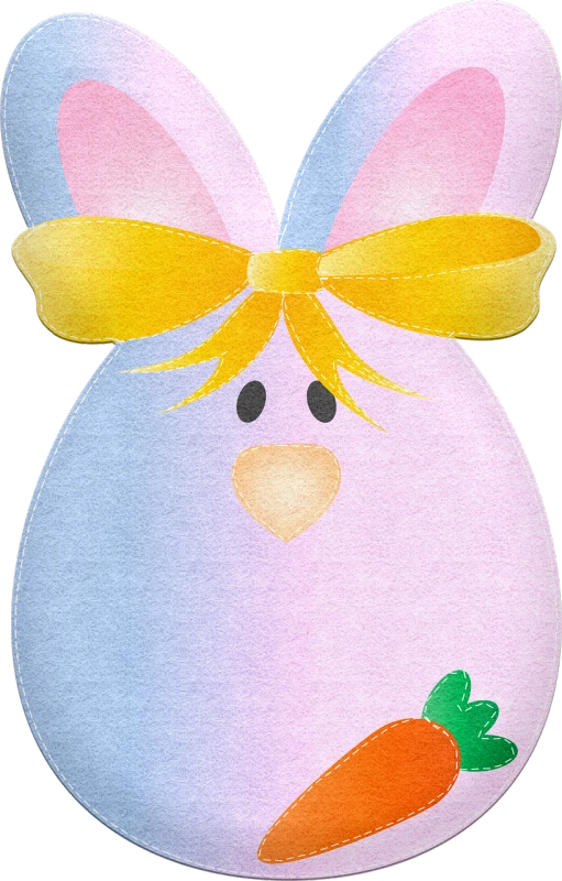 a drawing of a bunny with a carrot on it's nose, a pastel, flickr, digital art, bowknot, egg, clipart, denim