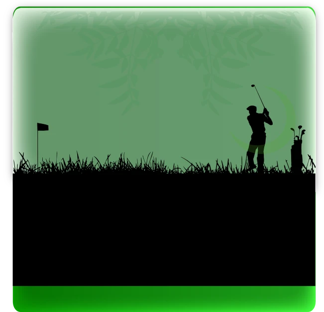 a man that is standing in the grass with a golf club, inspired by Shirley Teed, deviantart, vector background, mid shot photo