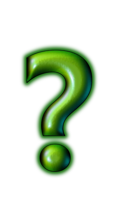 a green question mark on a black background, a digital rendering, hurufiyya, it\'s name is greeny, a full-color airbrushed, slime, document photo