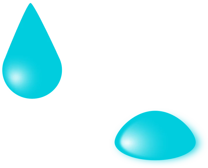 two blue drops of water on a black background, a raytraced image, by Taiyō Matsumoto, deviantart, it\'s raining, translucent eggs, turquoise color scheme, raining!!
