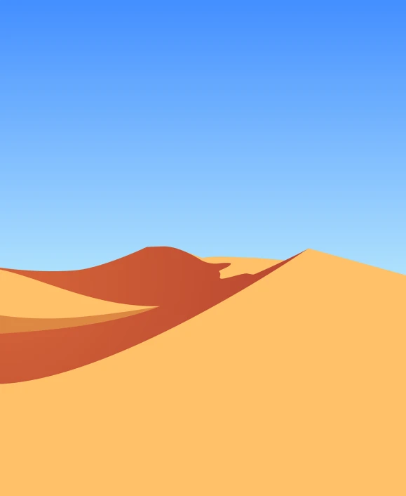 a person riding a horse in the desert, a minimalist painting, 8 k cartoon illustration, clear blue sky, sand dune background, simple 2d flat design