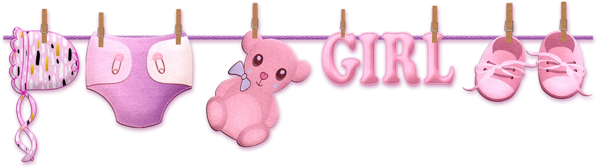 a row of baby clothes hanging on a clothes line, a digital rendering, by Glòria Muñoz, tumblr, graffiti, teddy bear, chibi girl, banner, edited in photoshop