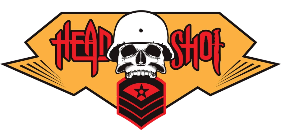 a skull wearing a helmet on top of a skateboard, concept art, by Hristofor Žefarović, shock art, banner, military insignia, the long shot, patch logo design