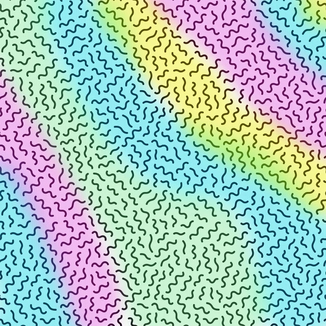 a multicolored pattern of wavy lines, a stipple, inspired by George Aleef, tumblr, perfectly tileable, 🚀🌈🤩, soft cracks, maze