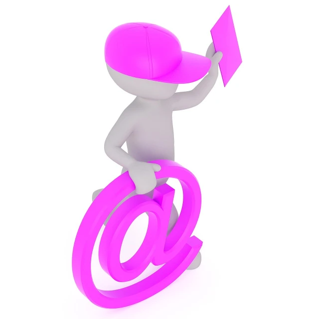 a person sitting on top of a pink object, a digital rendering, letterism, isolated on white background, email, character with a hat, subject action: holding sign