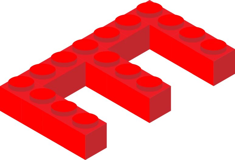 a red lego letter h on a black background, a computer rendering, inspired by Félix Ziem, reddit, constructivism, 3 d vector, view from bottom to top, 2 d - animation, ello