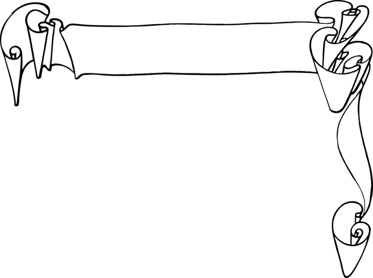 a black and white drawing of a scroll, lineart, by Patrick Caulfield, deviantart, black backround. inkscape, wide ribbons, cartoon network stillframe, hd wallpaper