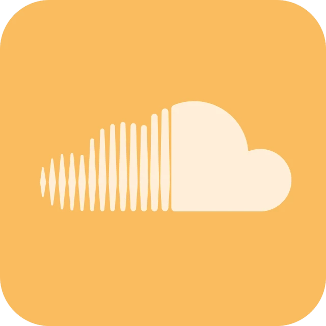 a cloud with sound waves coming out of it, an album cover, orange theme, rounded logo, heavily upvoted, symbol