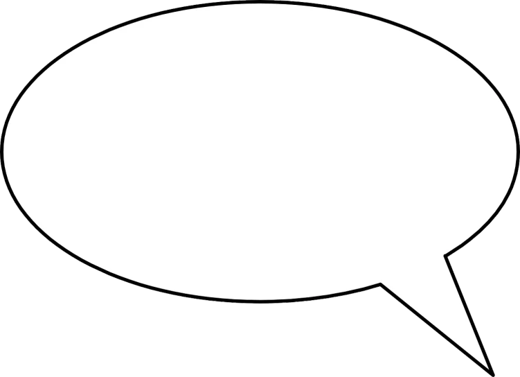 a black and white picture of a speech bubble, lineart, by Andrei Kolkoutine, deviantart, no gradients, basic white background, tail slightly wavy, color photo